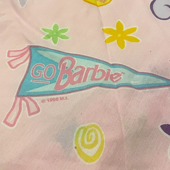 Vintage 1998 Barbie Cheerleader Go Team Cheer Full Fitted Sheet - Picture 5 of 15
